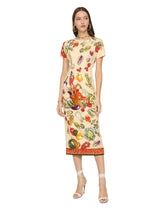 Vegetable-print charmeuse midi dress - | Dolce & Gabbana