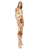 Vegetable-print charmeuse midi dress - | Dolce & Gabbana