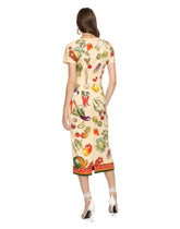 Vegetable-print charmeuse midi dress - | Dolce & Gabbana