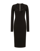 Jersey calf-length dress with sweetheart neckline - | Dolce & Gabbana