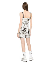 Short charmeuse dress with DG graffiti print - | Dolce & Gabbana