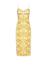 Majolica-print charmeuse corset dress - | Dolce & Gabbana