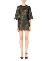 Short laminated lace dress - | Dolce & Gabbana