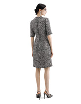 Raschel tweed midi dress with short sleeves - | Dolce & Gabbana