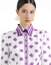 DG logo all-over print twill shirt dress - | Dolce & Gabbana