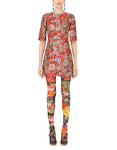 Short floral jacquard dress - | Dolce & Gabbana