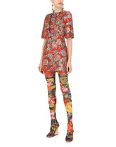 Short floral jacquard dress - | Dolce & Gabbana