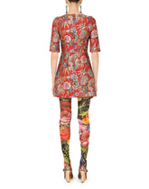 Short floral jacquard dress - | Dolce & Gabbana