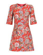 Short floral jacquard dress - | Dolce & Gabbana