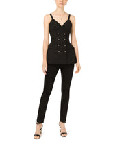 Short sleeveless gabardine dress - | Dolce & Gabbana