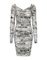 Short tulle dress with graffiti logo print - | Dolce & Gabbana