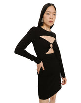 Short jersey dress with ring embellishment - | Dolce & Gabbana