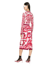 Majolica-print charmeuse midi dress - | Dolce & Gabbana