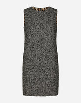 Short speckled tweed A-line dress - | Dolce & Gabbana