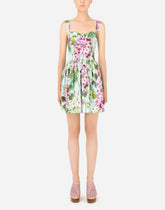 Bluebell-print poplin corset dress - | Dolce & Gabbana