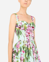 Bluebell-print poplin corset dress - | Dolce & Gabbana