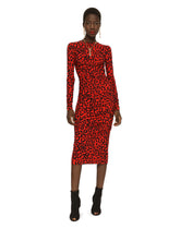 Leopard-print jersey calf-length dress - | Dolce & Gabbana