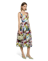 Corset dress with nocturnal flower print - | Dolce & Gabbana