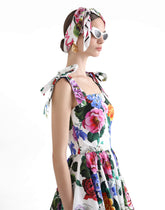 Rose-print corset dress - | Dolce & Gabbana
