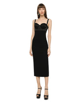 Jersey and satin calf-length dress - | Dolce & Gabbana