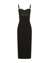 Jersey and satin calf-length dress - | Dolce & Gabbana