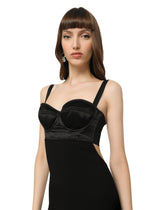 Jersey and satin calf-length dress - | Dolce & Gabbana
