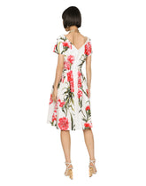 Carnation-print poplin midi dress - | Dolce & Gabbana