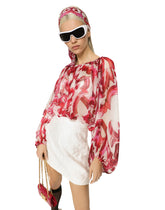Majolica-print chiffon top - | Dolce & Gabbana