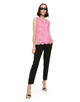 Branded stretch lace top - | Dolce & Gabbana