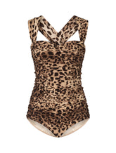 CHARMEUSE BODYSUIT WITH LEOPARD PRINT - | Dolce & Gabbana