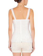 TULLE TANK TOP WITH EMBROIDERY - | Dolce & Gabbana