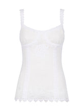 TULLE TANK TOP WITH EMBROIDERY - | Dolce & Gabbana