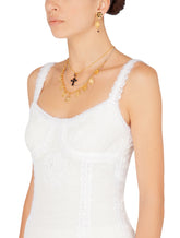 TULLE TANK TOP WITH EMBROIDERY - | Dolce & Gabbana