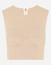 Sleeveless jersey top with corset details - | Dolce & Gabbana