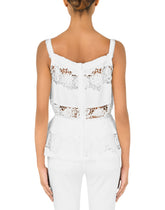 Poplin top with openwork embroidery - | Dolce & Gabbana