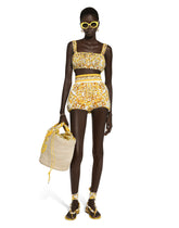 Strappy poplin top with majolica print - | Dolce & Gabbana