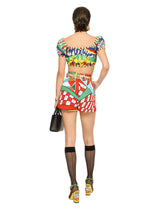 Carretto-print poplin crop top - | Dolce & Gabbana