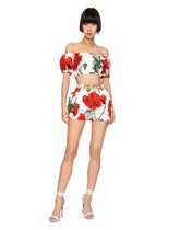 Poppy-print poplin top - | Dolce & Gabbana