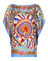 Carretto-print scarf-panel twill blouse - | Dolce & Gabbana
