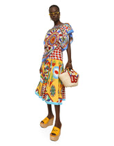 Carretto-print scarf-panel twill blouse - | Dolce & Gabbana