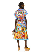 Carretto-print scarf-panel twill blouse - | Dolce & Gabbana