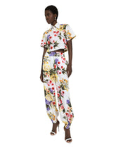 Cotton bralette with garden print - | Dolce & Gabbana