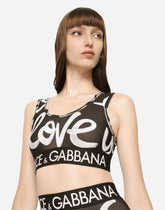 Jersey top with DG Love Yourself print - | Dolce & Gabbana