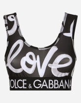 Jersey top with DG Love Yourself print - | Dolce & Gabbana