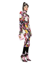 Satin turtleneck top with hydrangea and floral print - | Dolce & Gabbana