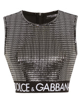 Jersey top with sequins - | Dolce & Gabbana
