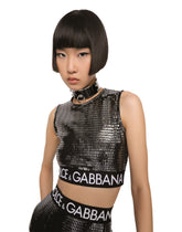 Jersey top with sequins - | Dolce & Gabbana