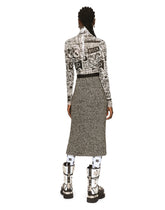 Tulle turtleneck bodysuit with graffiti logo print - | Dolce & Gabbana