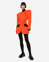 Jersey turtle-neck bodysuit with DG logo - | Dolce & Gabbana