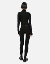 Jersey turtle-neck bodysuit with DG logo - | Dolce & Gabbana